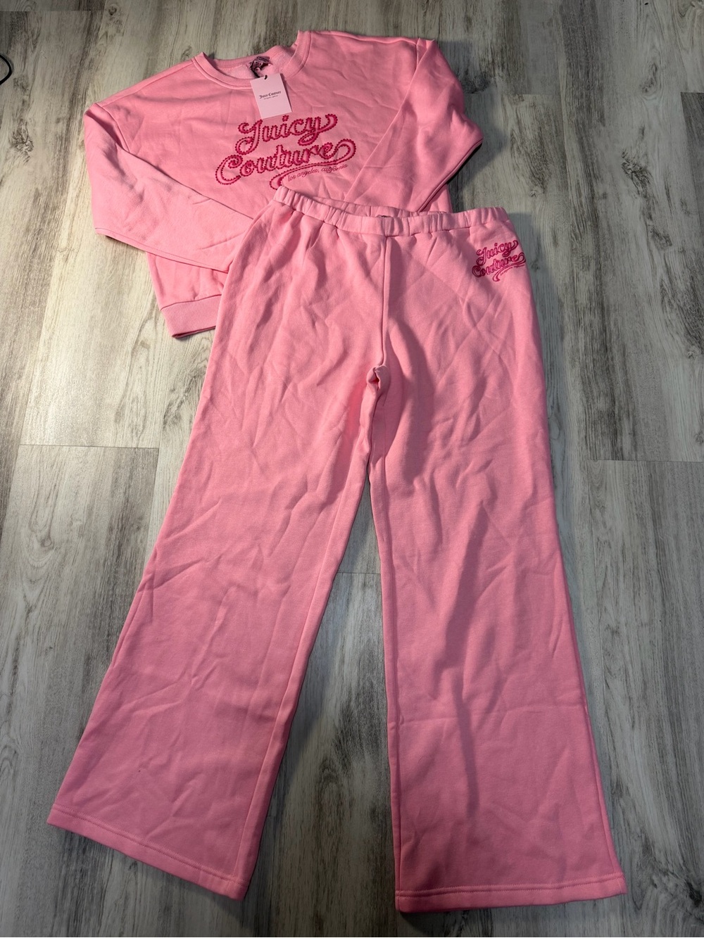 Juicy Couture Bubblegum Pink Embroidered Logo Set